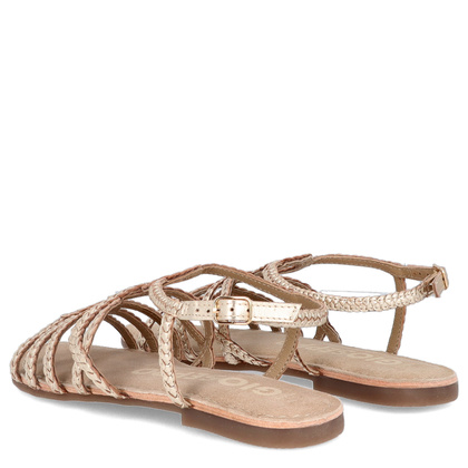 Skórzane płaskie sandałki - GIOSEPPO 71746 ZŁOTE