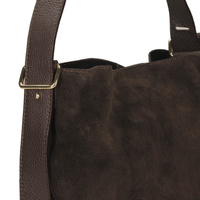 Torebka skórzana - TOSCANIO G100 CIEMNY BRĄZ