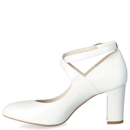 Pełne czółenka ślubne - KOTYL 7091 ECRU PERŁOWE