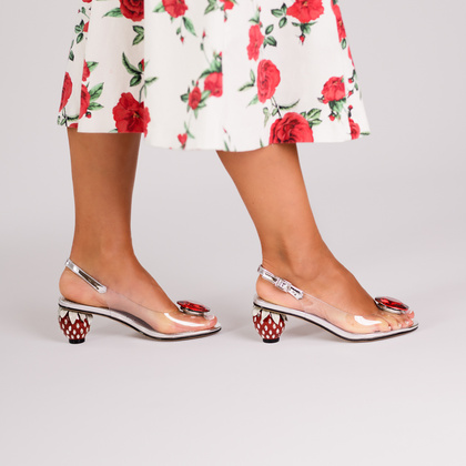 Sandały silikonowe - SCAVIOLA S-366 SREBRNO-CZERWONE