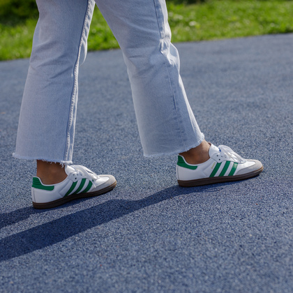 Sneakersy niskie - ADIDAS SAMBA OG BIAŁO-ZIELONE