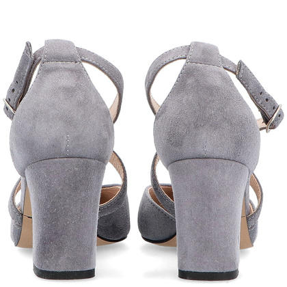 Taneczne czółenka ze skóry - KOTYL 7075 SZARE