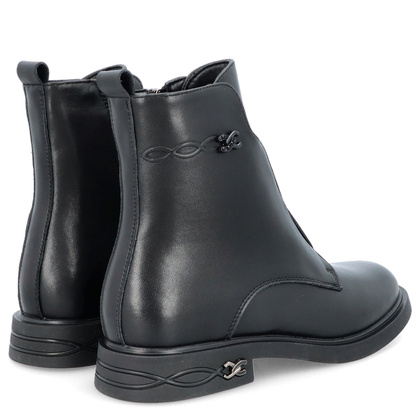 Płaskie botki ze skóry - FILIPPO DBT6527/24 CZARNE