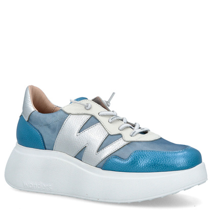 Lekkie sneakersy damskie - WONDERS A-3622 BŁĘKITNE