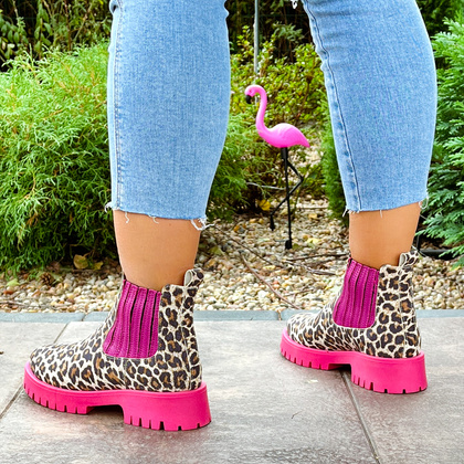 Kolorowe sztyblety - TYMOTEO A1001 PANTERA RÓŻ