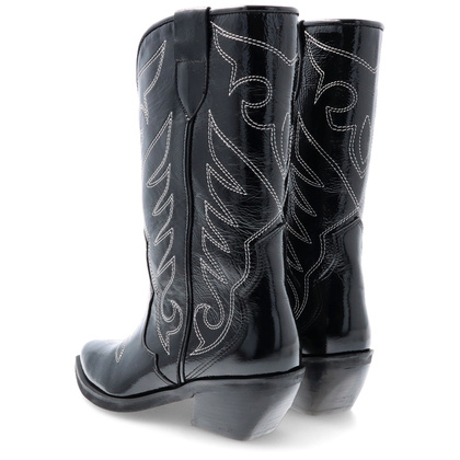 Modne lakierowane kowbojki - TYMOTEO 2167 CZARNE