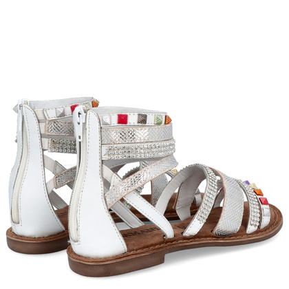 Sandały damskie gladiatorki - LAZAMANI LA75406 BIAŁE