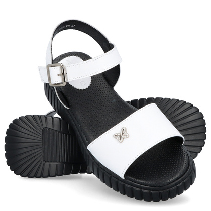 Wygodne sandały ze skóry - FILIPPO DS6811/25 BIAŁE