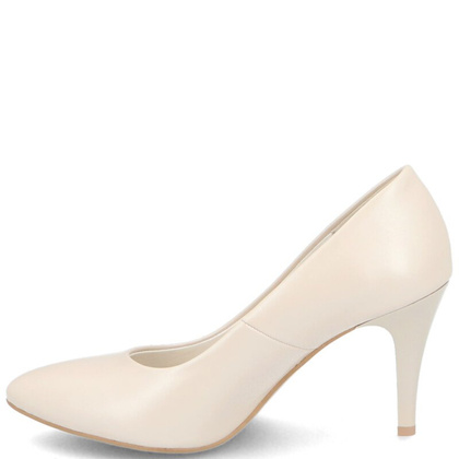 Szpilki ślubne, skóra - TYMOTEO BAISE PERŁOWO BEŻOWE