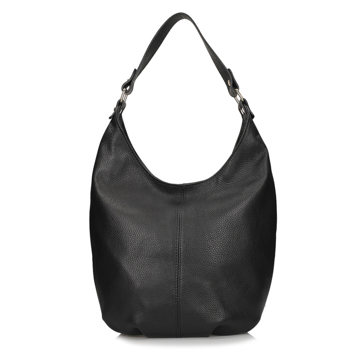 Torebka worek ze skóry - TOSCANIO F118 CZARNA