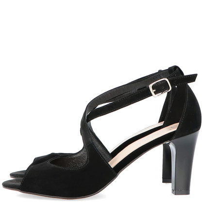 Taneczne sandałki ze skóry - KOTYL 4325 CZARNE