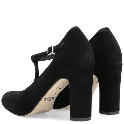 Czółenka z paskami - KOTYL 5931 CZARNE