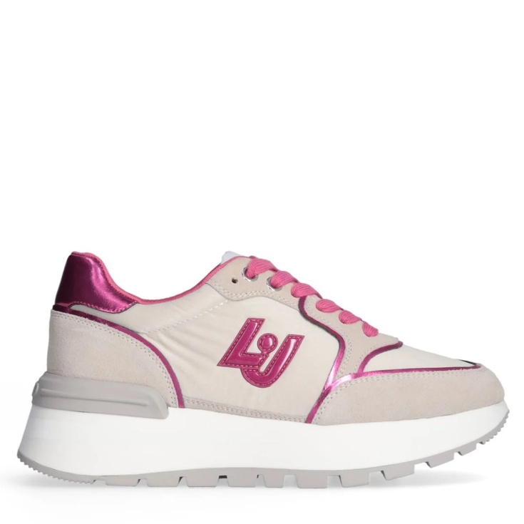Sneakersy premium  - LIU JO AMAZING 25 BEŻOWE-RÓŻOWE