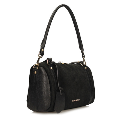 Torebka skórzana - TOSCANIO G163 CZARNY