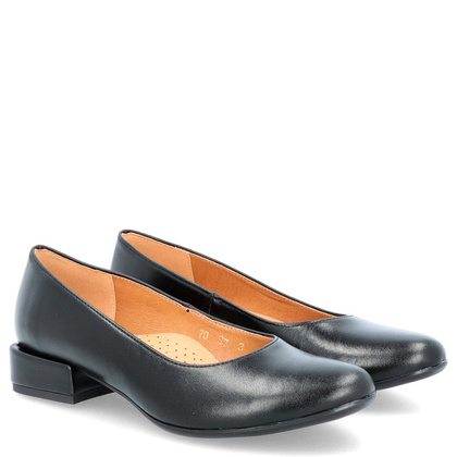 Niskie czółenka z powiększoną tęgością H - TYMOTEO P1019 CZARNE