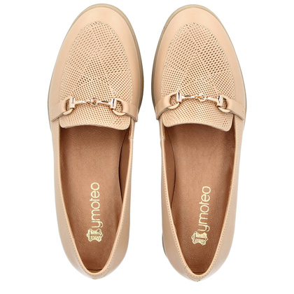 Miękkie mokasyny ze skóry - TYMOTEO P1021 BEŻOWE