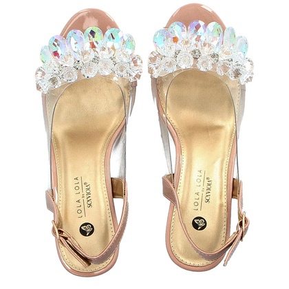 Sandały na modnym obcasie - SCAVIOLA H-06 RÓŻOWE