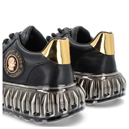 Skórzane sneakersy męskie - JOHN DOUBARE CC2881 CZARNE