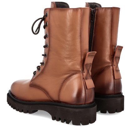 Sznurowane workery skórzane - JARGE OLIVIERA 48 BRĄZOWE