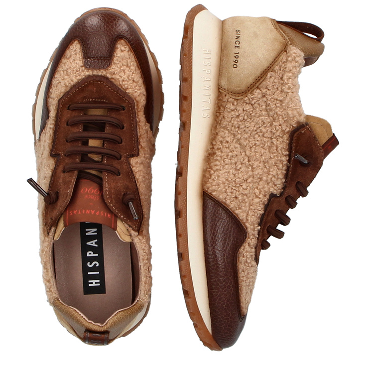 Hiszpańskie sneakersy damskie - HISPANITAS HI254209 BRĄZOWE