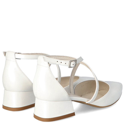 Czółenka ślubne na 4 cm obcasie - KOTYL 9917 ECRU PERŁOWE