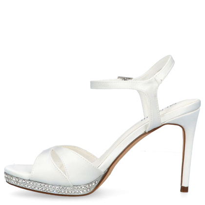 Sandały ślubne na platformie - MENBUR 25648 BIAŁE