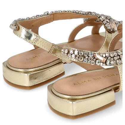 Eleganckie hiszpańskie sandały - ALMA EN PENA V240730 ZŁOTE