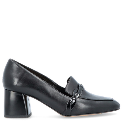 Skórzane półbuty na obcasie - KOTYL 2913 CZARNE