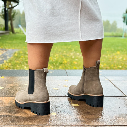 Skórzane sztyblety damskie - FILIPPO DBT4805/24 BEŻOWE