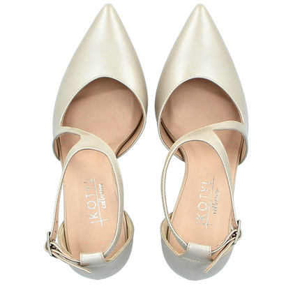 Szpilki ślubne z paskami - KOTYL 8507 PERŁOWE