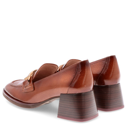 Lakierowane półbuty na obcasie - HISPANITAS HI243590 BRĄZOWE