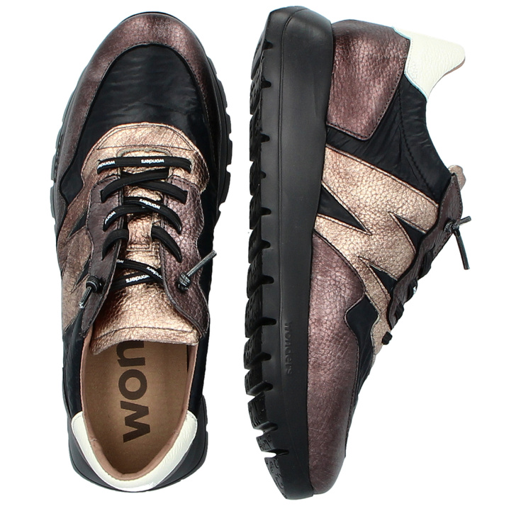 Hiszpańskie sneakersy premium - WONDERS A-2491 METALICZNE