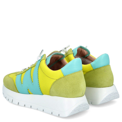Hiszpańskie sneakersy premium - WONDERS A-2476 LIMONKOWE