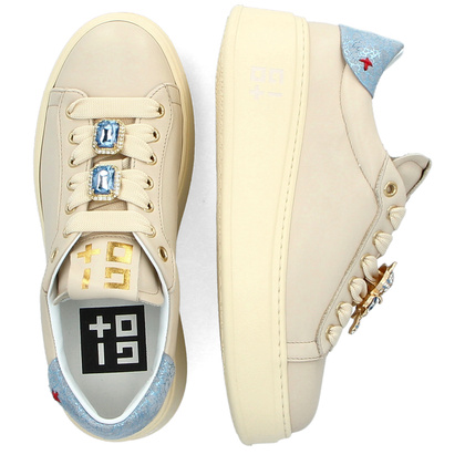 Sneakersy skórzane premium - GIO+ PIA312A BEŻOWE