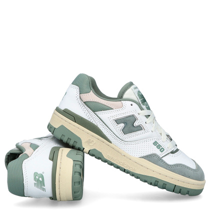 Sneakersy damskie - NEW BALANCE BBW550NED BIAŁO-ZIELONE