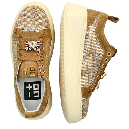 Sneakersy damskie premium - GIO+ PIA350A BEŻOWE