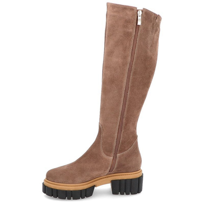 Modne zamszowe kozaki - TYMOTEO M2002 BRĄZOWE