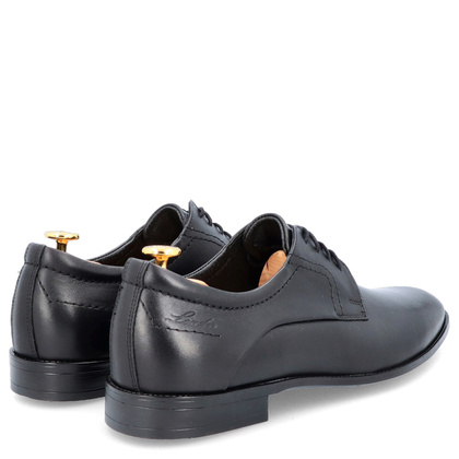 Skórzane półbuty wizytowe - LEADER 396-459 CZARNE