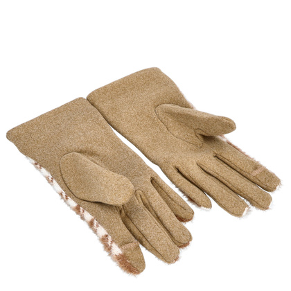 Rękawiczki damskie w kratkę - TYMOTEO LOVE R06 BEŻ