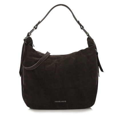 Torebka skórzana - TOSCANIO G107 CIEMNY BRĄZ