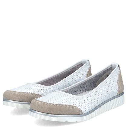 Lekkie ażurowe półbuty skórzane - FILIPPO DP4524/25 BIAŁE