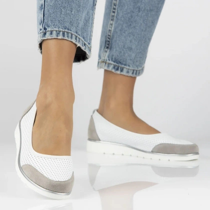 Lekkie ażurowe półbuty skórzane - FILIPPO DP4524/25 BIAŁE