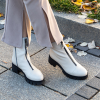 Wygodne botki ze skóry - SIMEN 3264A BEŻOWE