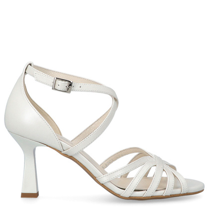 Skórzane sandałki do tańca - KOTYL 4370 ECRU PERŁOWE