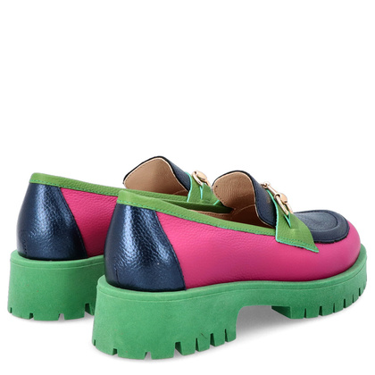 Kolorowe mokasyny ze skóry - TYMOTEO A1003 KOLOROWE