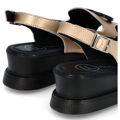 Lekkie sandały na wyższym spodzie - FILIPPO DS6069/25 ZŁOTE