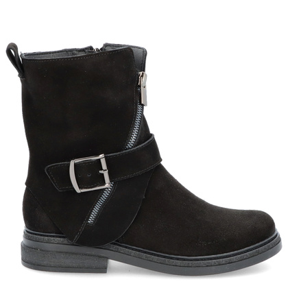 Płaskie botki ze skóry - TYMOTEO G1067 CZARNE