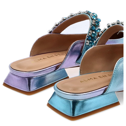 Klapki z zakrytymi palcami - ALMA EN PENA V240366 NIEBIESKIE