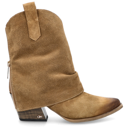 Kowbojki z wywijaną cholewką - CHEBELLO 4594 BRĄZOWE