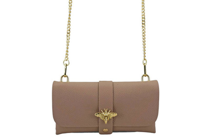 Torebka ze skóry naturalnej - BARBERINIS 958/1 PUDROWY RÓŻ